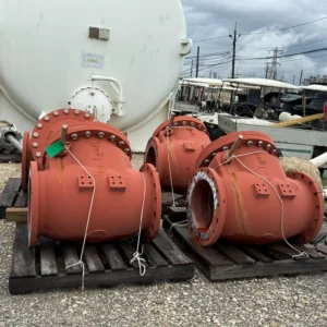 Lot of 4 – 18” Class 150 Cast Iron Wye Strainers / Tee Fittings (Unused)